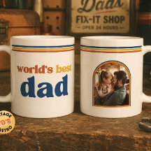 Personalized World's Best Dad Photo Retro Vintage 