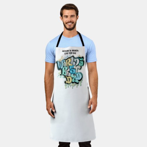 Personalized worlds best dad T_Shirt Apron