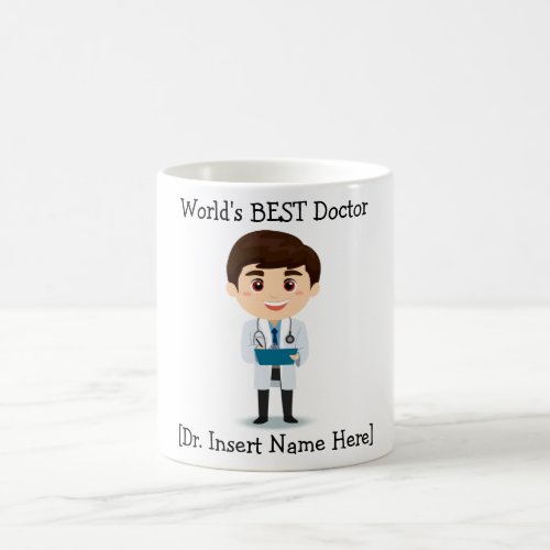 Personalized Worlds BEST Doctor Brunette Male Coffee Mug