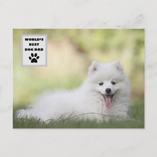 Personalized Worlds Best Dog Dad Custom Photo Holiday Postcard