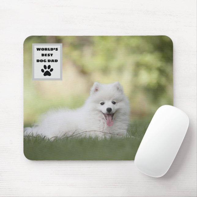 Personalized World's Best Dog Dad Custom Photo Mouse Pad (With Mouse)