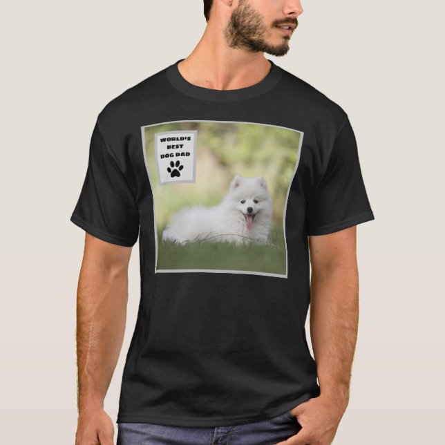 Personalized World's Best Dog Dad Custom Photo T-Shirt (Front)