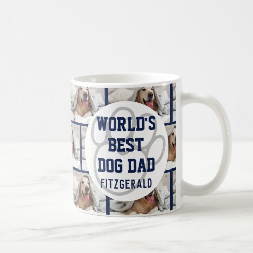 Personalized Worlds Best Dog Dad Photo Coffee Mug