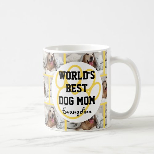 Personalized Worlds Best Dog Mom Photo Coffee Mug