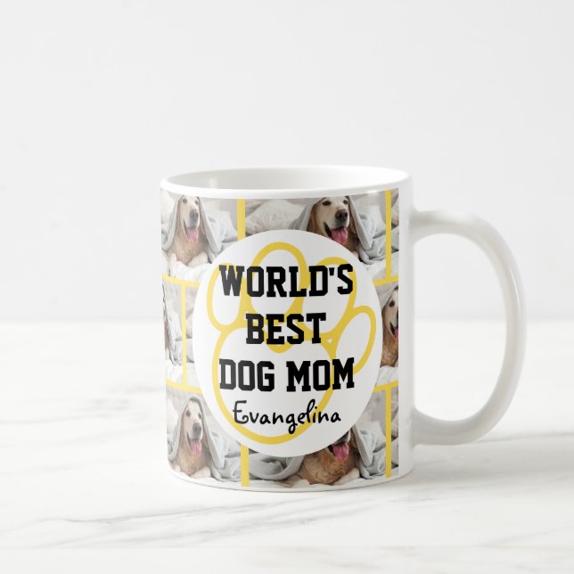 Personalized Worlds Best Dog Mom Photo Coffee Mug (Right)