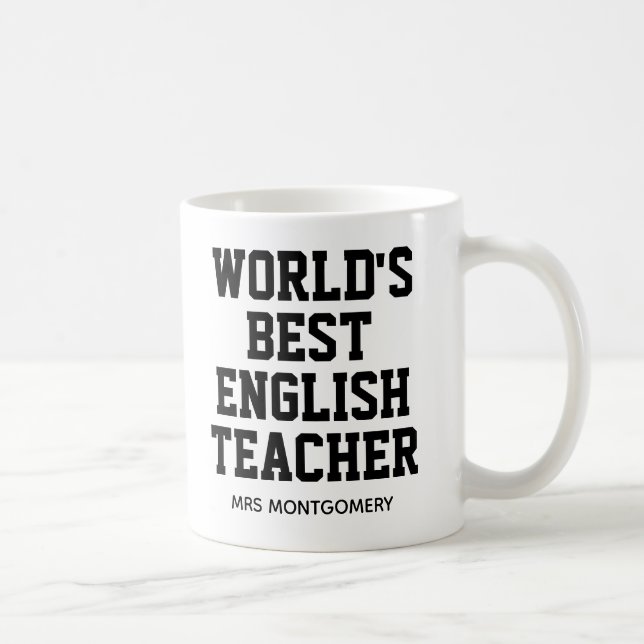 Personalized World's Best English Teacher Coffee Mug (Right)