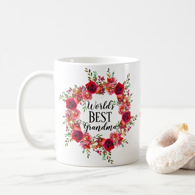 Personalized World's Best Grandma Coffee Mug (With Donut)