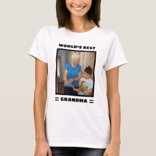 Personalized World's Best Grandma Fun Custom Photo T-Shirt