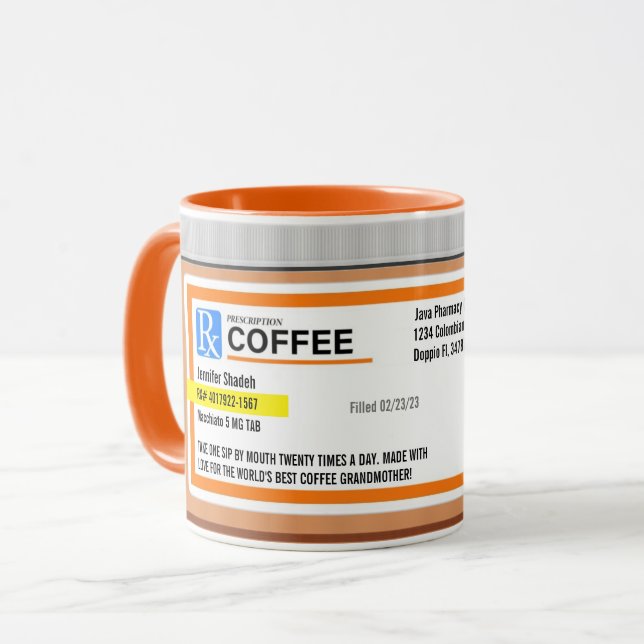 Personalized World's Best Grandmother Prescription Mug (Front Left)