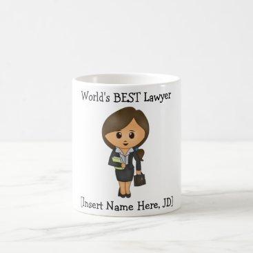 Personalized World's BEST Lawyer, Brunette Female Coffee Mug Personalized World's BEST Lawyer, Brunette Female Coffee Mug
