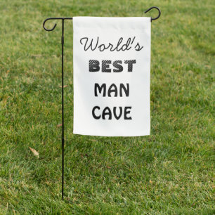 Personalized World's Best Man Cave Funny Garden Flag