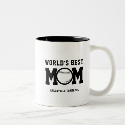 Personalized Worlds Best Mom Baseball Team Mom Mug