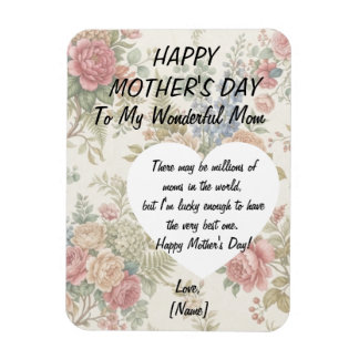Personalized World's Best Mom Mother's Day Card Magnet