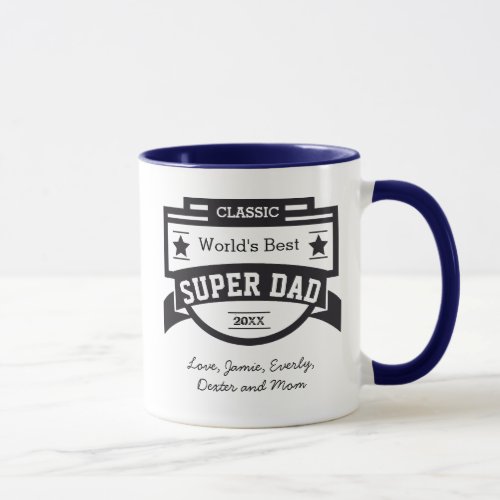 Personalized Worlds Best SUPER Dad Mug