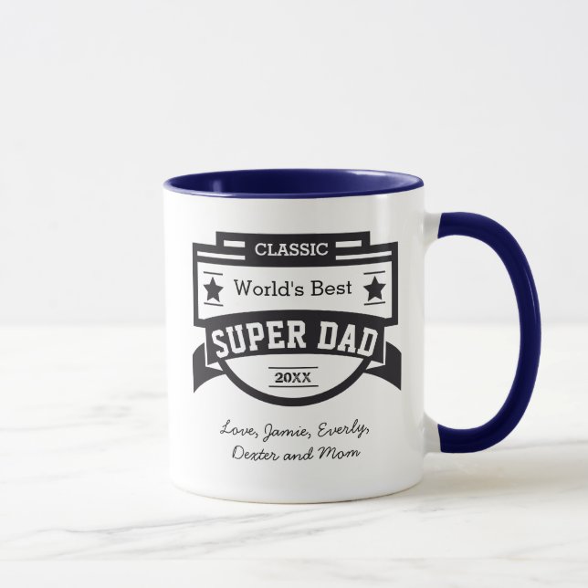 Personalized World's Best SUPER Dad Mug (Right)