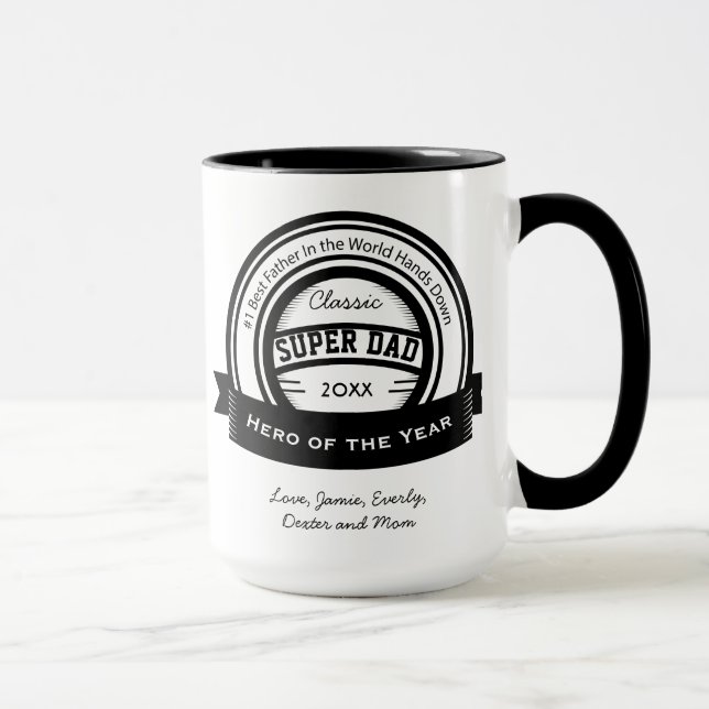 Personalized World's Best SUPER Dad Mug (Right)