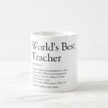 Personalized World's Best Teacher Definition Coffee Mug Personalized World's Best Teacher Definition Coffee Mug