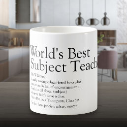 Personalized World&#39;s Best Teacher Definition Coffee Mug