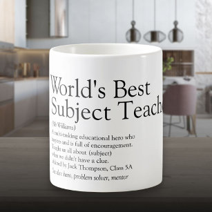 Personalized World's Best Teacher Definition Coffee Mug