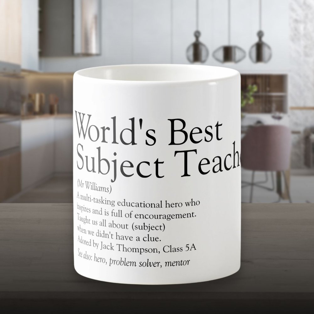 Discover Personalized World's Best Teacher Definition Coffee Mug