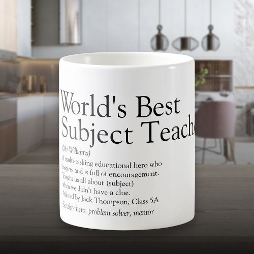 Personalized Worlds Best Teacher Definition Coffee Mug