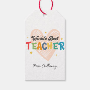 Personalized World's Best Teacher Gift Tags