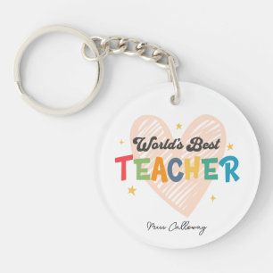 Personalized World's Best Teacher Keychain