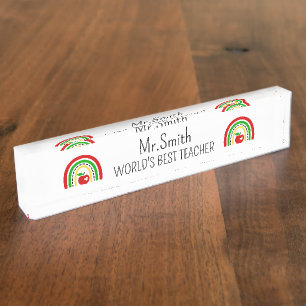 Personalized World's Best Teacher Name Plate