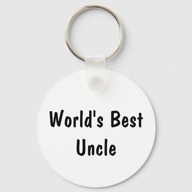 Personalized World's Best Uncle Photo  Keychain (Front)