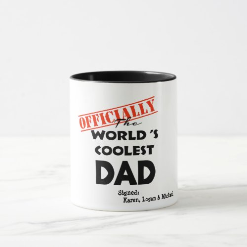 Personalized Worlds Coolest Dad Mug Custom Father Mug