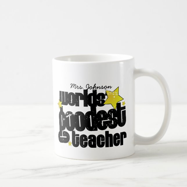 Personalized Worlds' goodest teacher Coffee Mug (Right)