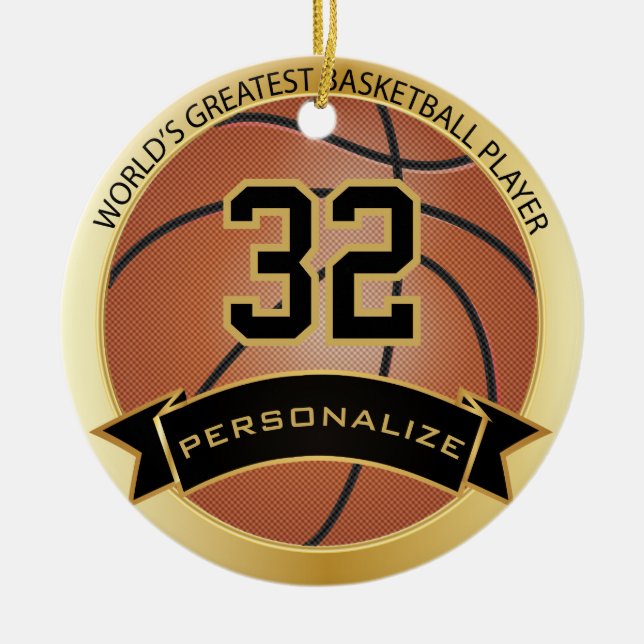 Personalized - World's Greatest Basketball Player  Ceramic Ornament (Front)
