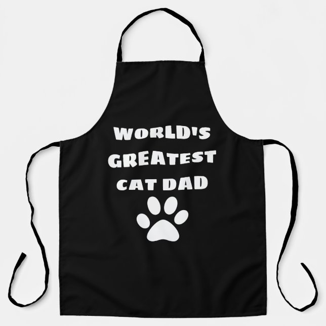Personalized World's Greatest Cat Dad Custom Text Apron (Front)