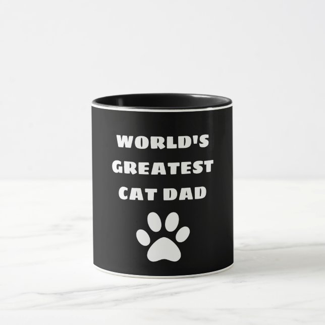 Personalized World's Greatest Cat Dad Custom Text Mug (Center)