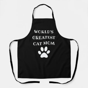 Personalized World's Greatest Cat Mom Custom Text Apron