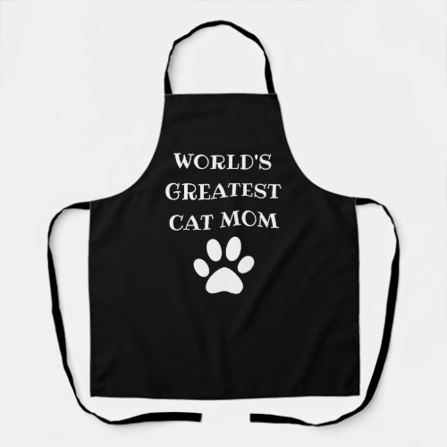 Personalized Worlds Greatest Cat Mom Custom Text Apron