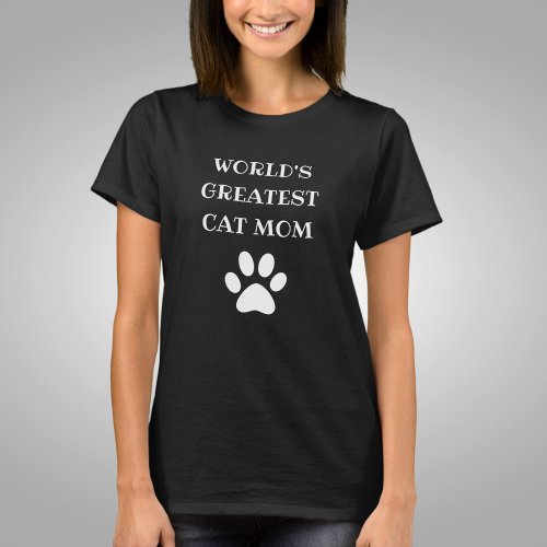 Personalized Worlds Greatest Cat Mom Custom Text T_Shirt