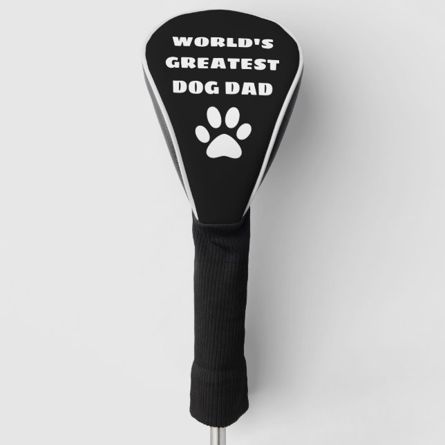 Personalized World's Greatest Dog Dad Custom Text Golf Head Cover (Front)