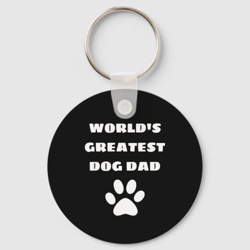 Personalized Worlds Greatest Dog Dad Custom Text Keychain