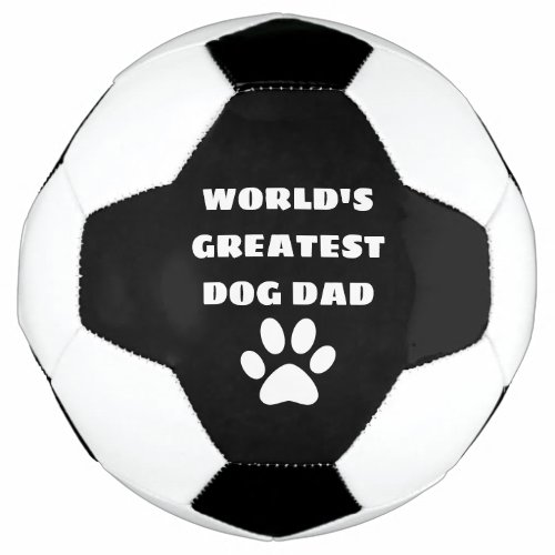 Personalized Worlds Greatest Dog Dad Custom Text Soccer Ball