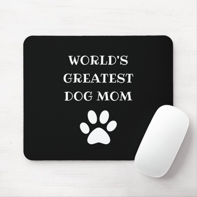 Personalized World's Greatest Dog Mom Custom Text Mouse Pad (With Mouse)