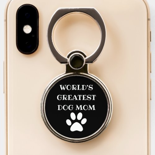 Personalized Worlds Greatest Dog Mom Custom Text Phone Ring Stand