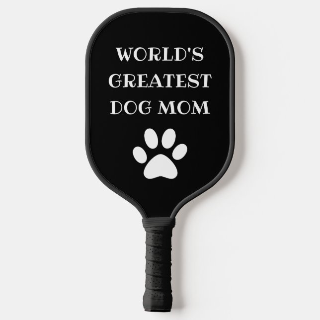 Personalized World's Greatest Dog Mom Custom Text Pickleball Paddle (Back)