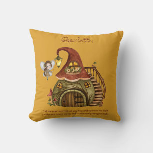 Personalized WORRY POEM - Fairy House Cuddle Gift Throw Pillow