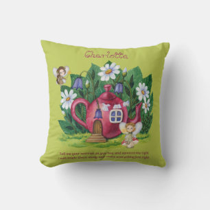 Personalized WORRY POEM - Fairy House Cuddle Gift Throw Pillow