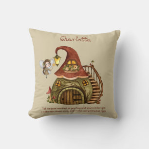 Personalized WORRY POEM - Fairy House Cuddle Gift Throw Pillow