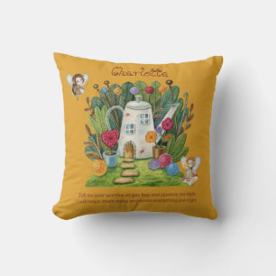 Personalized WORRY POEM - Fairy House Cuddle Gift Throw Pillow