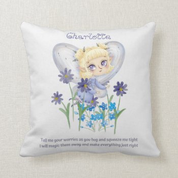 Personalized WORRY POEM - Fairy Secrets Gift Girls Throw Pillow