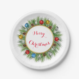 Personalized Wreath Paper Plate