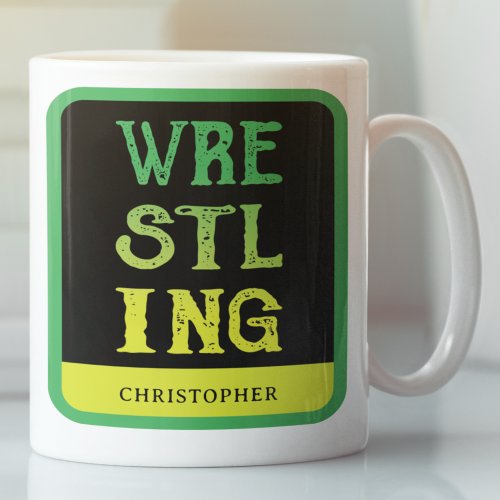 Personalized Wrestlers Wrestling Coffee Mug